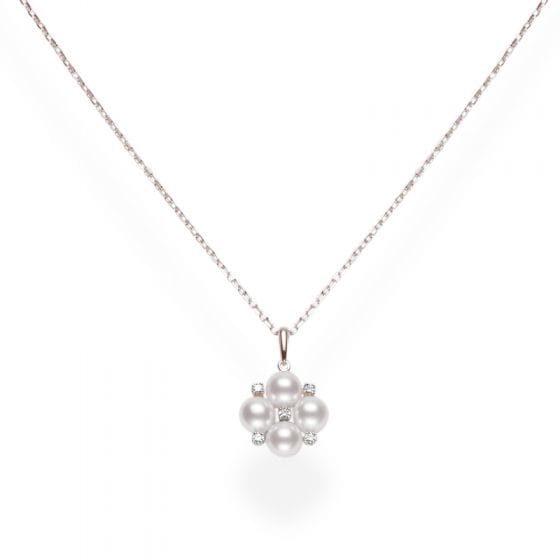 Mikimoto Jewellery - Necklace Mikimoto Yellow Gold, Diamond and Akoya 5mm Pearl Necklace