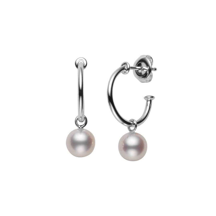Mikimoto Jewellery - Earrings - Hoop Mikimoto18K White Gold Pearl Drop Hoop Earrings