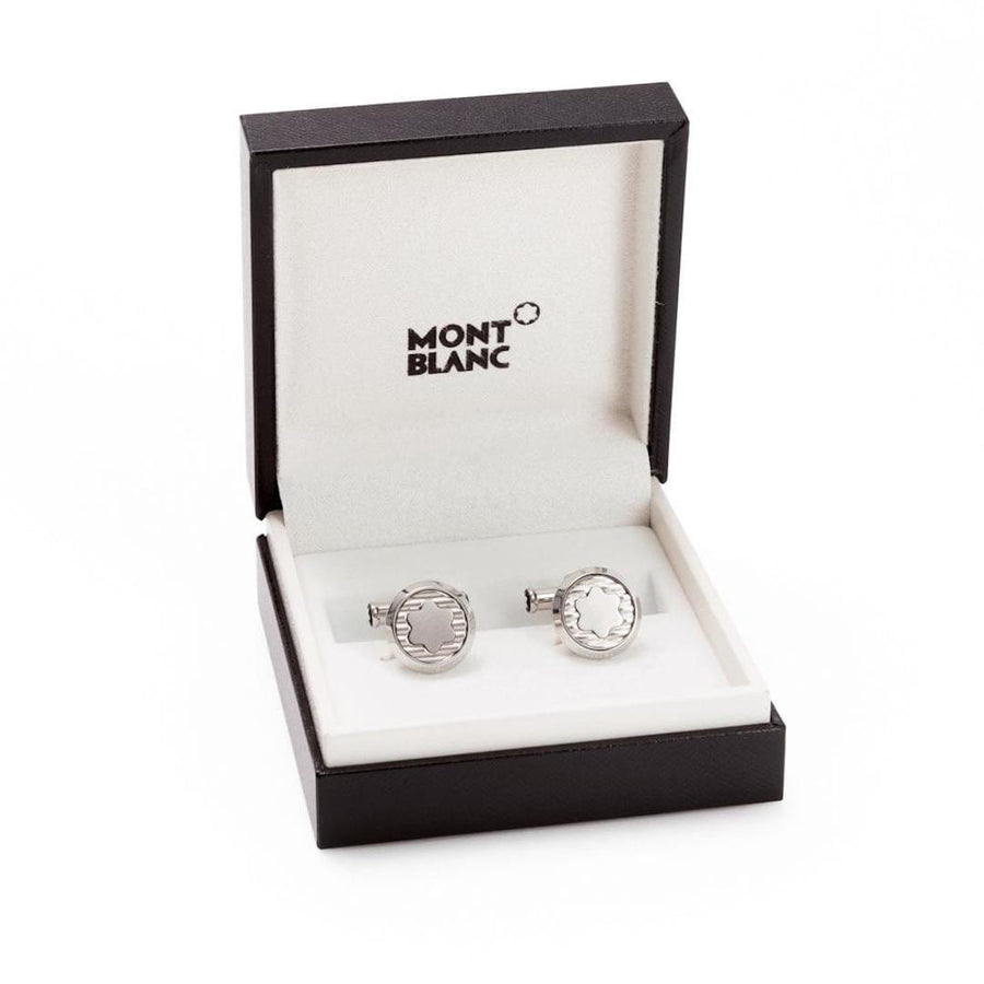 Mont Blanc Accessories - Jewellery Accessories Montblanc Corrugated Steel Round Cufflinks