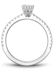 Crown Ring Jewellery - Engagement Ring Noam Carver 14k White Gold 0.33ct Pear Solitaire with Diamond Shoulders