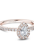 Crown Ring Jewellery - Engagement Ring Noam Carver 14kt Rose Gold 0.50ct Halo With Shoulder Diamonds
