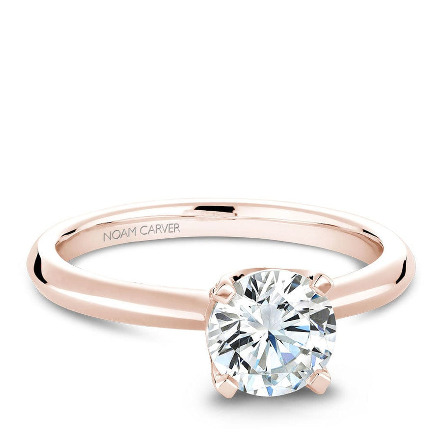 Touch of Gold Diamonds Jewellery - Engagement Ring Noam Carver 14kt Rose Gold Engagement Ring Round Solitaire with Pave Diamond Accents