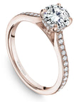 Touch of Gold Diamonds Jewellery - Engagement Ring Noam Carver 14kt Rose Gold Round Solitaire with Diamond Shoulders