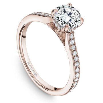 Touch of Gold Diamonds Jewellery - Engagement Ring Noam Carver 14kt Rose Gold Round Solitaire with Diamond Shoulders