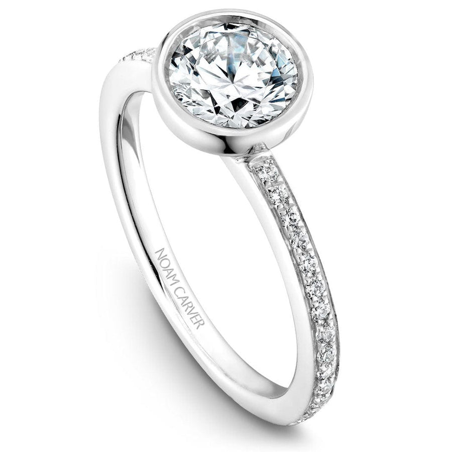 Touch of Gold Diamonds Jewellery - Engagement Ring Noam Carver 14kt White Gold 0.45ct Round Bezel Set Solitaire