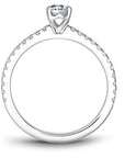 Crown Ring Jewellery - Engagement Ring Noam Carver 14kt White Gold 0.50ct Pear Halo with Diamond Shoulders