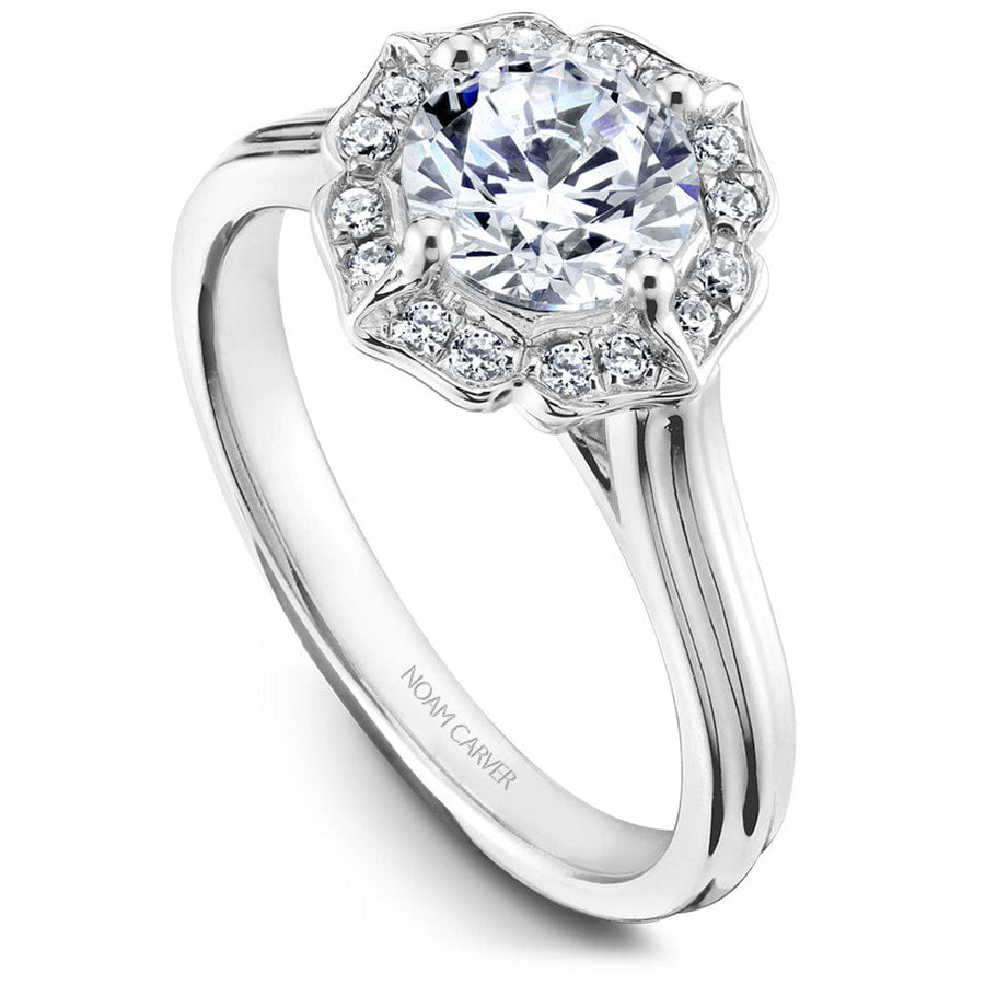 Touch of Gold Diamonds Jewellery - Engagement Ring Noam Carver 14kt White Gold 0.50ct Round NSEW Halo