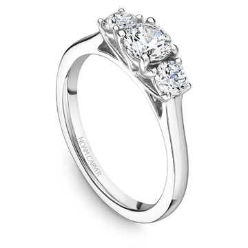 Crown Ring Jewellery - Engagement Ring Noam Carver 14kt White Gold 0.50ct Round Trinity