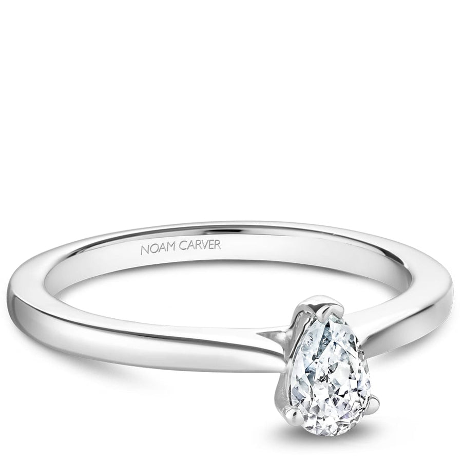 Crown Ring Jewellery - Engagement Ring Noam Carver 14kt White Gold 0.70ct Pear Solitaire