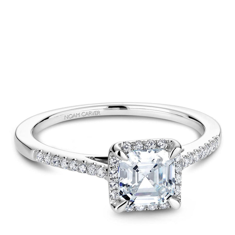 Touch of Gold Diamonds Jewellery - Engagement Ring Noam Carver 14kt White Gold 0.74ct Princess Halo with Cut Corner Claws