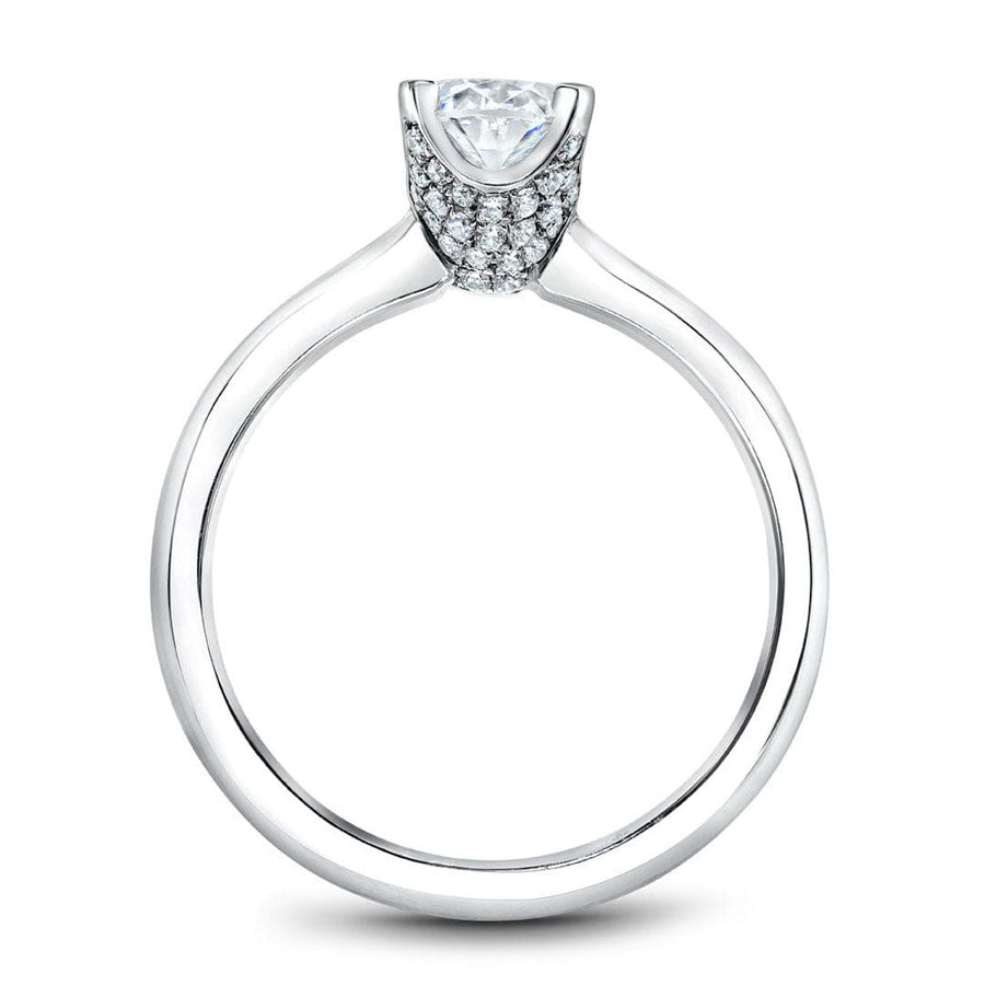 Touch of Gold Diamonds Jewellery - Engagement Ring Noam Carver 14kt White Gold 1.01ct Oval Solitaire with Pave Diamond Accents