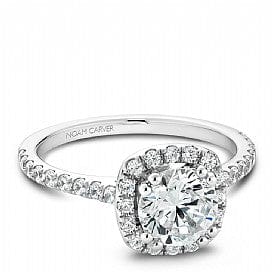 Touch of Gold Diamonds Jewellery - Engagement Ring Noam Carver 14kt White Gold 1.03ct Cushion Halo
