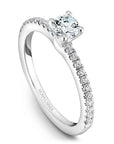 Crown Ring Jewellery - Engagement Ring Noam Carver 14kt White Gold Round Solitaire with Diamond Shoulders
