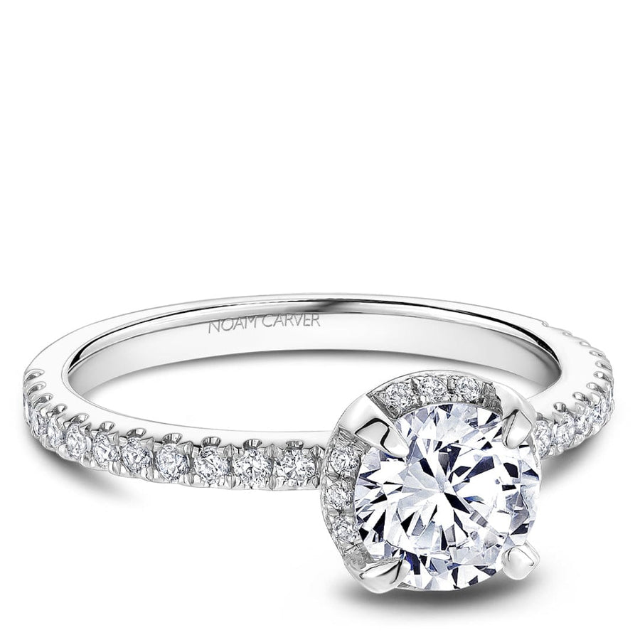 Touch of Gold Diamonds Jewellery - Engagement Ring Noam Carver 14kt White Gold Round Solitaire with Hidden Halo