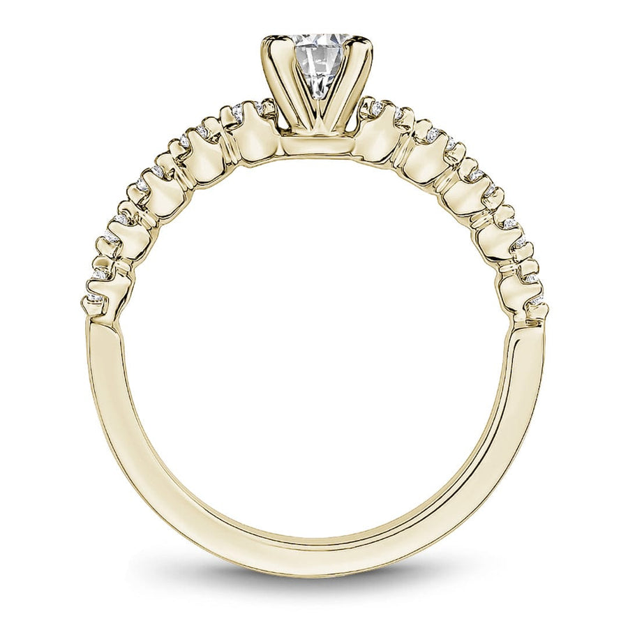 Crown Ring Jewellery - Engagement Ring Noam Carver 14kt Yellow Gold 0.70ct Round Solitaire with Diamond Shoulders