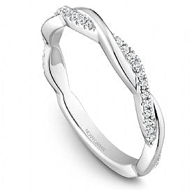 Crown Ring Jewellery - Band - Diamond Noam Carver Interlaced 14k White Gold with Diamond Stackable Band