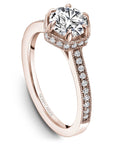 Touch of Gold Diamonds Jewellery - Engagement Ring Noam Carver Rose Gold Round 1.08 Halo with Diamonds Shoulders