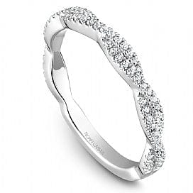 Crown Ring Jewellery - Band - Diamond Noam Carver Twisted White Gold Diamond Band