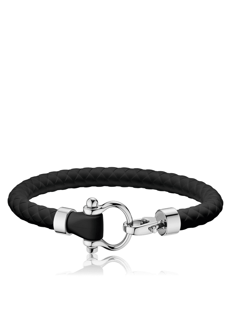 Omega Accessories - Jewellery Accessories Omega Black Rubber and Stainless Steel Sailing Bracelet