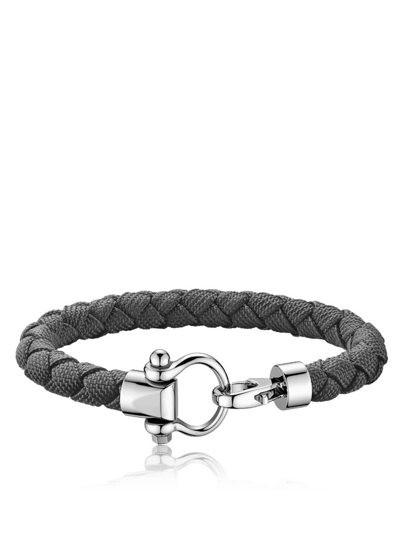 Omega Accessories - Jewellery Accessories Omega Grey Braided Nylon and Stainless Steel Sailing Bracelet