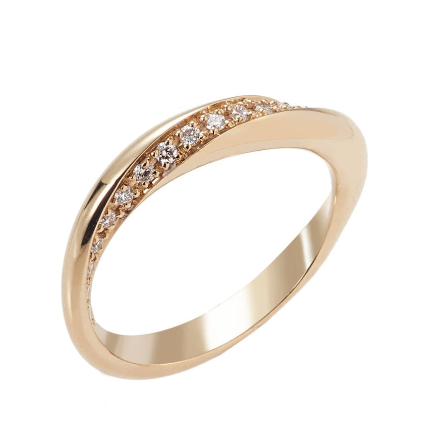 Piero Milano Jewellery - Rings Piero Milano Rose Gold and Diamond Twist Band Ring
