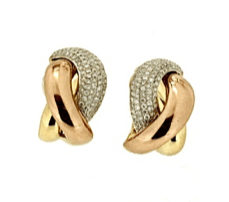 Piero Milano Jewellery - Earrings - Stud Piero Milano Tri-Tone and Diamond Earrings