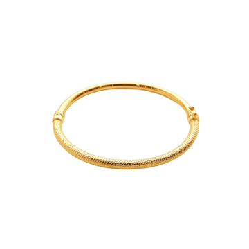 Rich Jewellery Jewellery - Bracelet Rich 14K Yellow Gold Hinged Half Texture Bangle