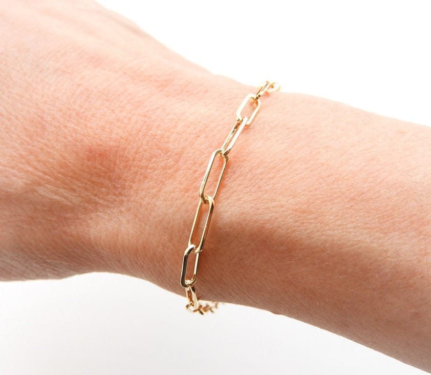 Rich Jewellery Jewellery - Bracelet Rich 14K Yellow Gold Medium Paperclip Link Bracelet 7.5"