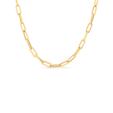 Roberto Coin Inc. Jewellery - Necklace Roberto Coin 18k Alternating Polished and Fluted Fine Paperclip Chain