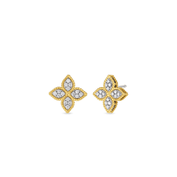 Roberto Coin Inc. Jewellery - Earrings - Stud Roberto Coin 18K Princess Flower Medium Diamond Studs