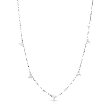 Roberto Coin Inc. Jewellery - Necklace Roberto Coin 18K White Gold 5 Station Diamod Necklace