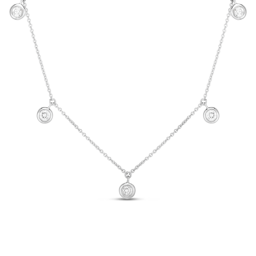 Roberto Coin Inc. Jewellery - Necklace Roberto Coin 18K White Gold 5 Station Diamond Dangle Necklace