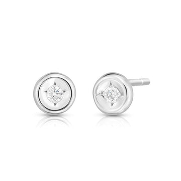 Roberto Coin Inc. Jewellery - Earrings - Stud Roberto Coin 18K White Gold and Diamond 0.08ct Studs