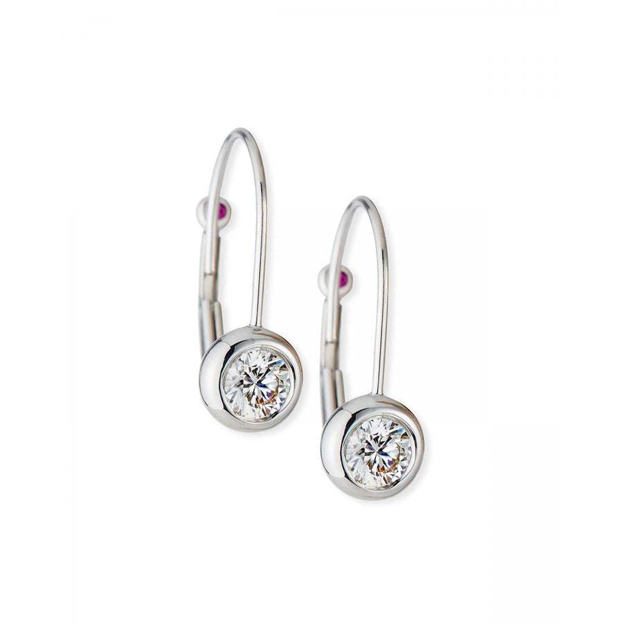 Roberto Coin Inc. Jewellery - Earrings - Drop Roberto Coin 18K White Gold Diamond Bezel Drop Earrings