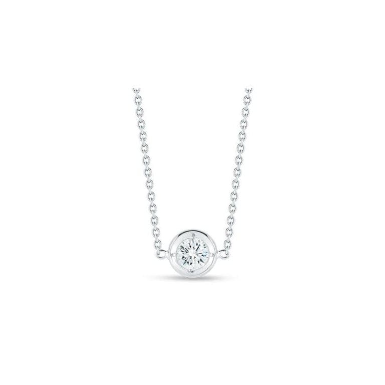 Roberto Coin Inc. Jewellery - Necklace Roberto Coin 18K White Gold Diamond Bezel Solitaire Necklace