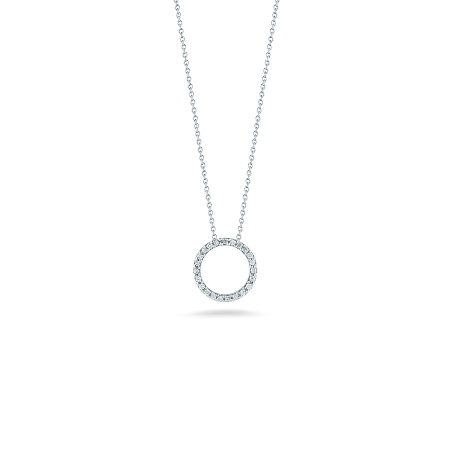 Roberto Coin Inc. Jewellery - Necklace Roberto Coin 18K White Gold Mini Diamond Circle Necklace