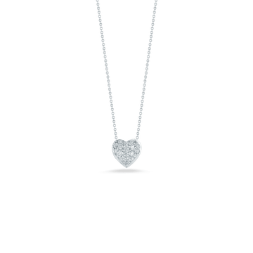 Roberto Coin Inc. Jewellery - Necklace Roberto Coin 18K White Gold Puff Heart Diamond Necklace