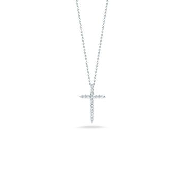 Roberto Coin Inc. Jewellery - Necklace Roberto Coin 18K White Gold Sliver Cross Diamond Necklace