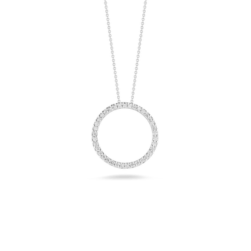 Roberto Coin Inc. Jewellery - Necklace Roberto Coin 18K White Gold Small Diamond Circle Necklace