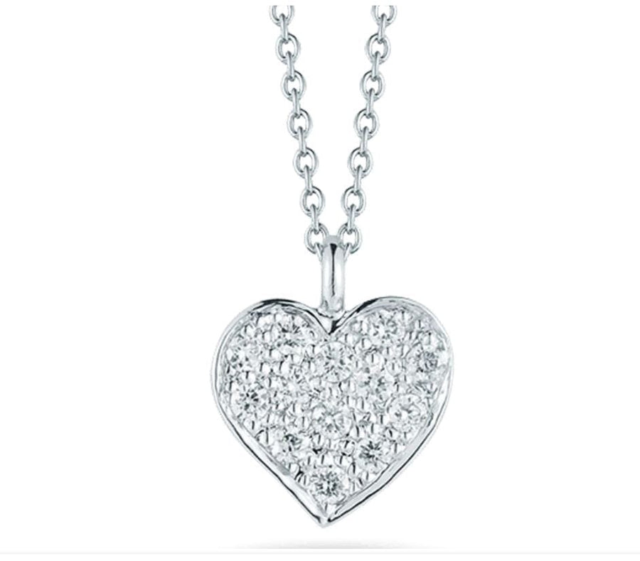 Roberto Coin Inc. Jewellery - Necklace Roberto Coin 18K White Gold Tiny Treasures Diamond Heart Necklace