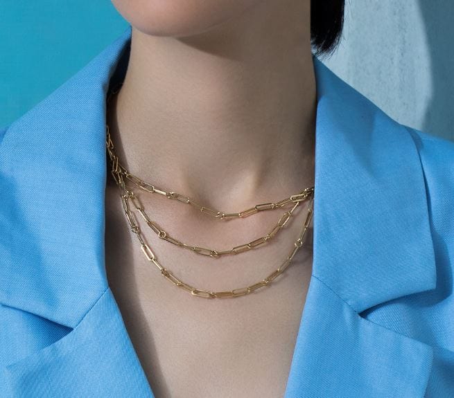 Roberto Coin Inc. Jewellery - Necklace Roberto Coin 18K Yellow Gold 22" Paperclip Link Chain