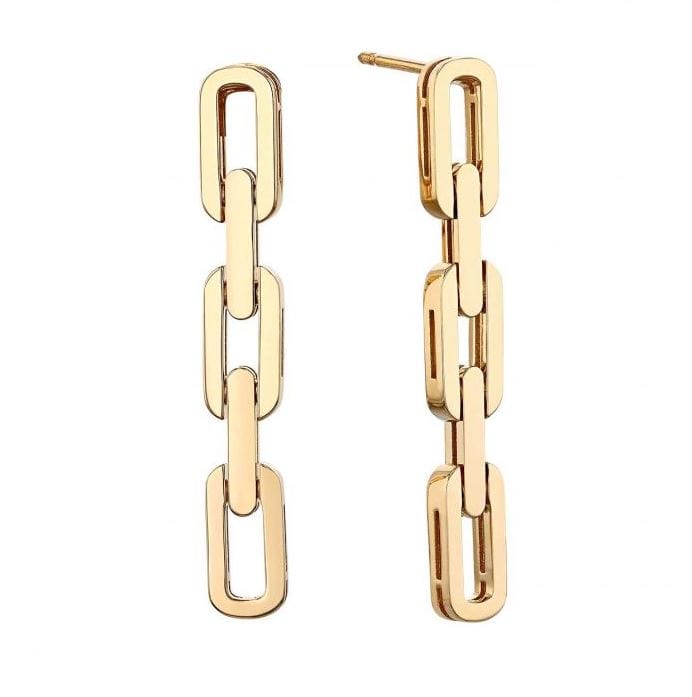 Roberto Coin Inc. Jewellery - Earrings - Drop Roberto Coin 18K Yellow Gold 3 Link Drop Earrings