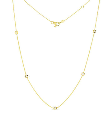 Roberto Coin Inc. Jewellery - Necklace Roberto Coin 18K Yellow Gold 5 Station Diamond Necklace