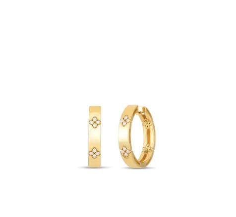 Roberto Coin Inc. Jewellery - Earrings - Hoop Roberto Coin 18K Yellow Gold Love in Verona 20mm Diamond Hoops