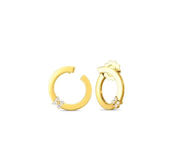 Roberto Coin Inc. Jewellery - Earrings - Stud Roberto Coin 18K Yellow Gold Love in Verona Diamond Circle Earrings