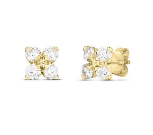 Roberto Coin Inc. Jewellery - Earrings - Stud Roberto Coin 18K Yellow Gold Love in Verona Diamond Studs