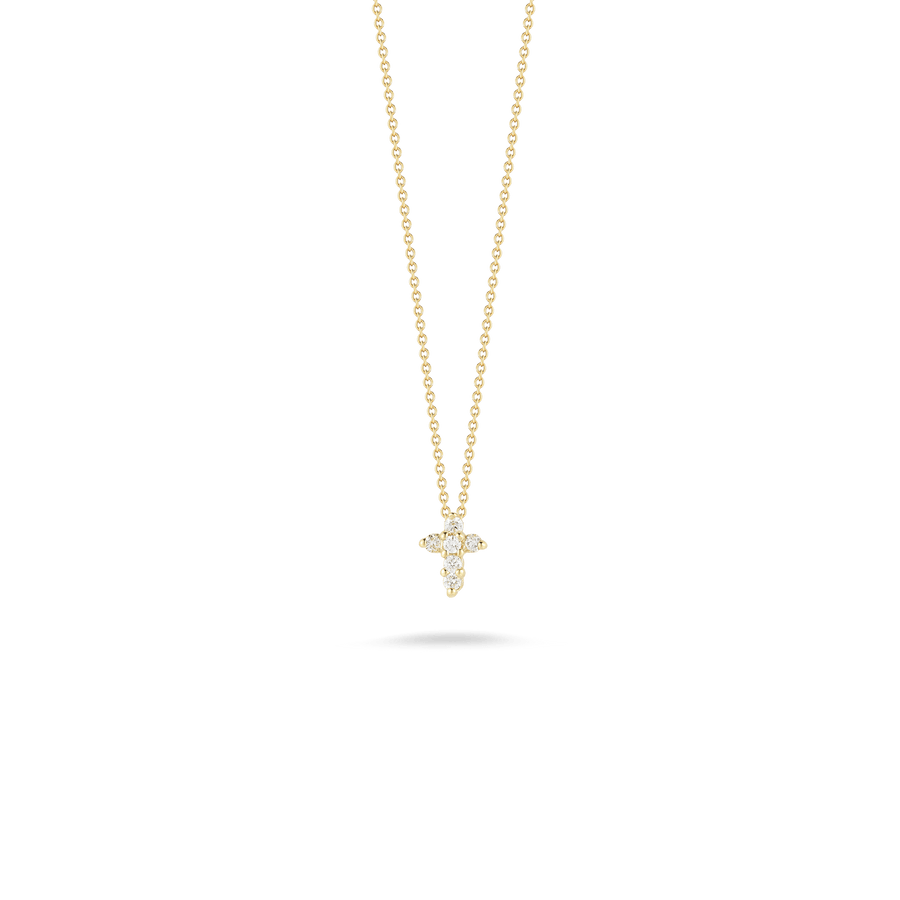 Roberto Coin Inc. Jewellery - Necklace Roberto Coin 18K Yellow Gold Mini Cross Diamond Necklace