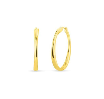 Roberto Coin Inc. Jewellery - Earrings - Hoop Roberto Coin 18K Yellow Gold Oro 50mm Oval Hoops
