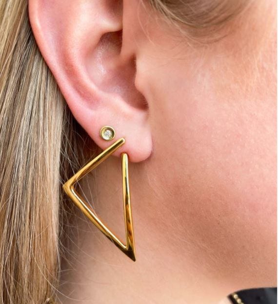 Roberto Coin Inc. Jewellery - Earrings - Hoop Roberto Coin 18K Yellow Gold Oro Triangular Earrings