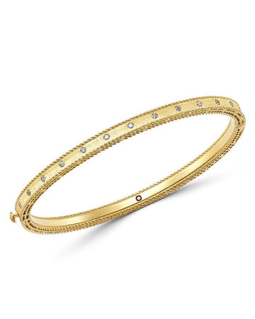 Roberto Coin Inc. Jewellery - Bracelet Roberto Coin 18K Yellow Gold Princess Diamond Bangle
